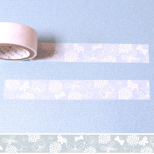 Oboro Butterfly White Washi Tape