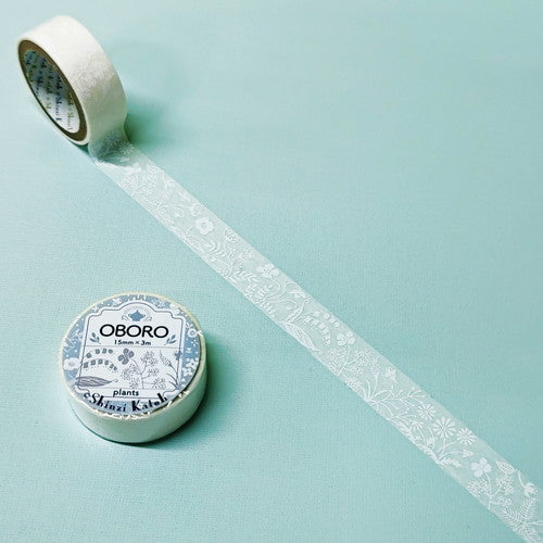 Oboro Plants White Washi Tape