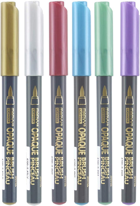 Uchida Opaque Brush Maker Metallic 6/Pkg