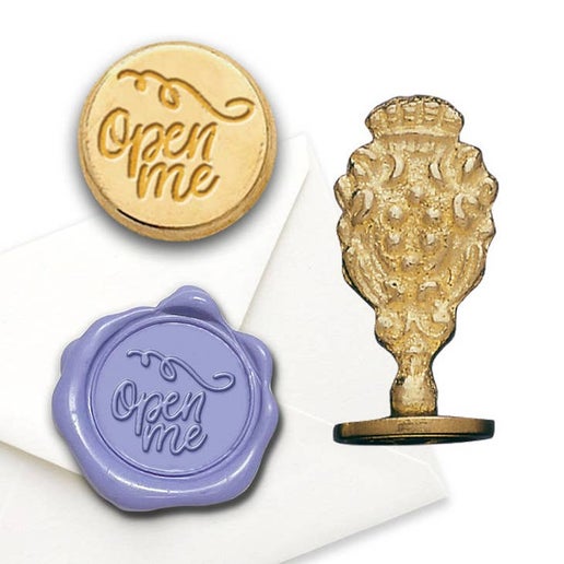 Open Me Florentine Brass Wax Seal Stamper