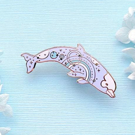 Orbital Glow Bottlenose Whale Enamel Pin