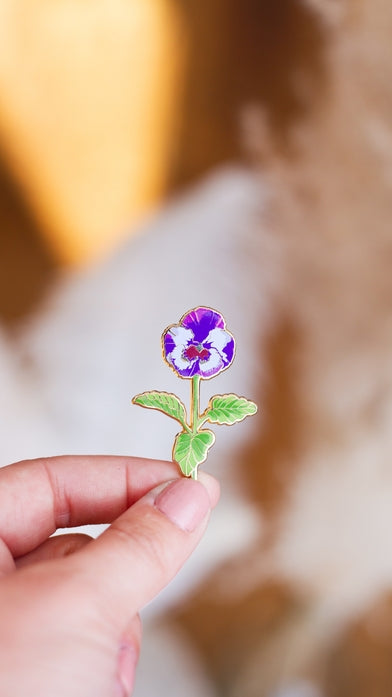 Pansy Flower Enamel Pin