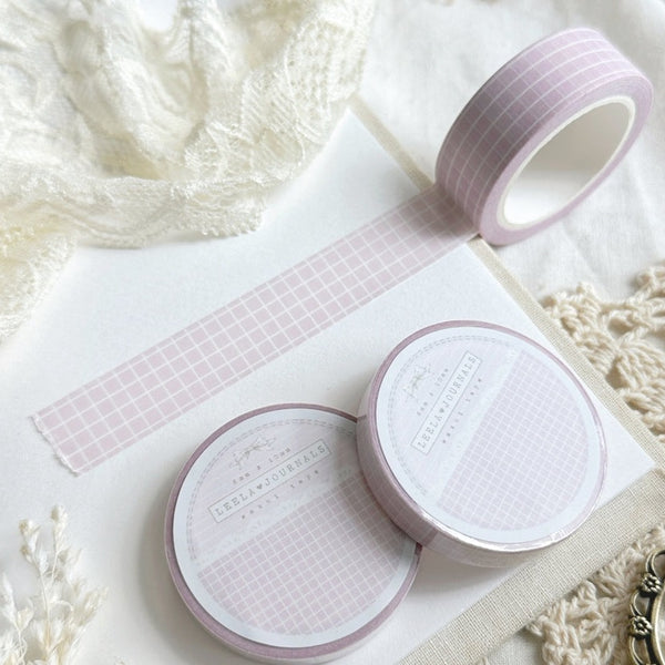 Pastel Pink Grid Washi Tape 15mm