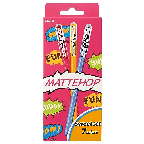 Pentel Hybrid Mattehop Gel Pen Set B Sweet - 7 Colors