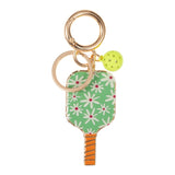 Pickleball Set with Flower Print Enamel Keychain