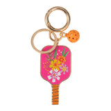 Pickleball Set with Flower Print Enamel Keychain