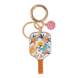 Pickleball Set with Flower Print Enamel Keychain