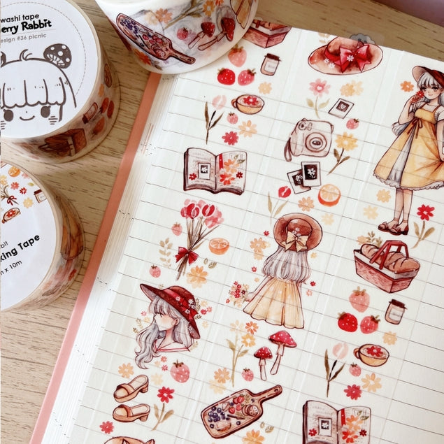 Cherry Rabbit Picnic Washi Tape