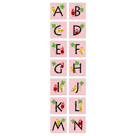 Pink Alphabet A - N Sticker