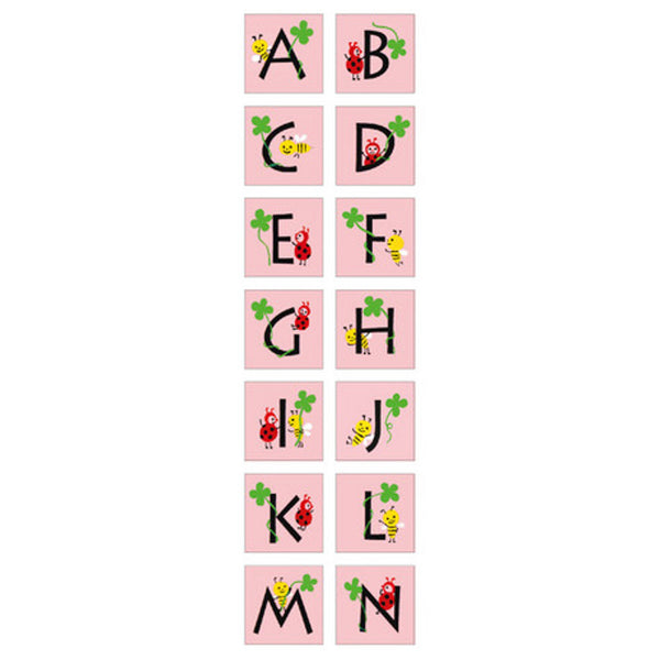 Pink Alphabet A - N Sticker