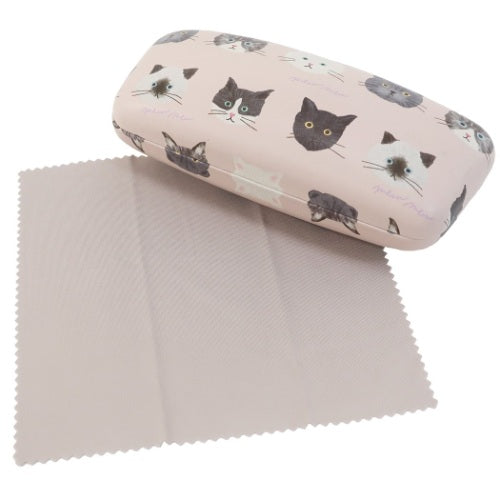 Cats Glasses Case with Cleaning Cloth