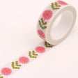 Pink Floral Washi Tape - White