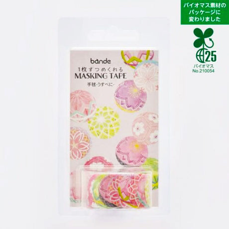 Pink Temari Balls Washi Roll Sticker Bande