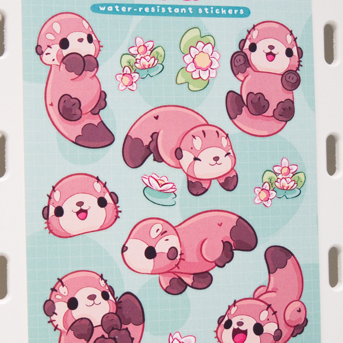 Playful Otter Vinyl Sticker Sheet (Brown)