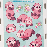 Playful Otter Vinyl Sticker Sheet (Brown)