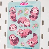 Playful Otter Vinyl Sticker Sheet (Brown)