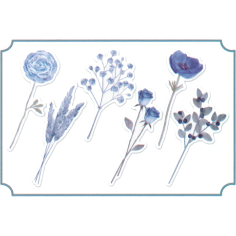 Poche Bouquet Seal Blue Flake Sticker