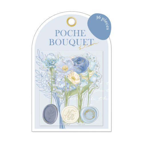 Pegatinas de flores en forma de copos de Poche Bouquet en color azul 