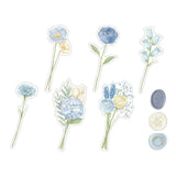 Poche Bouquet Flower Flake Sticker Blue