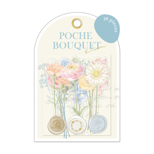 Poche Bouquet Flower Flake Sticker Pastel