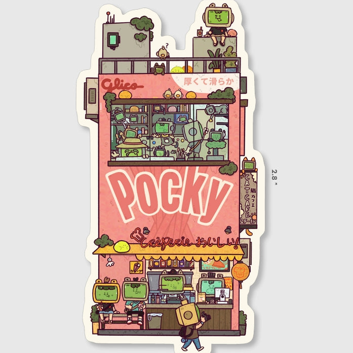 Pocky Box Crepe Shop Vinyl Sticker