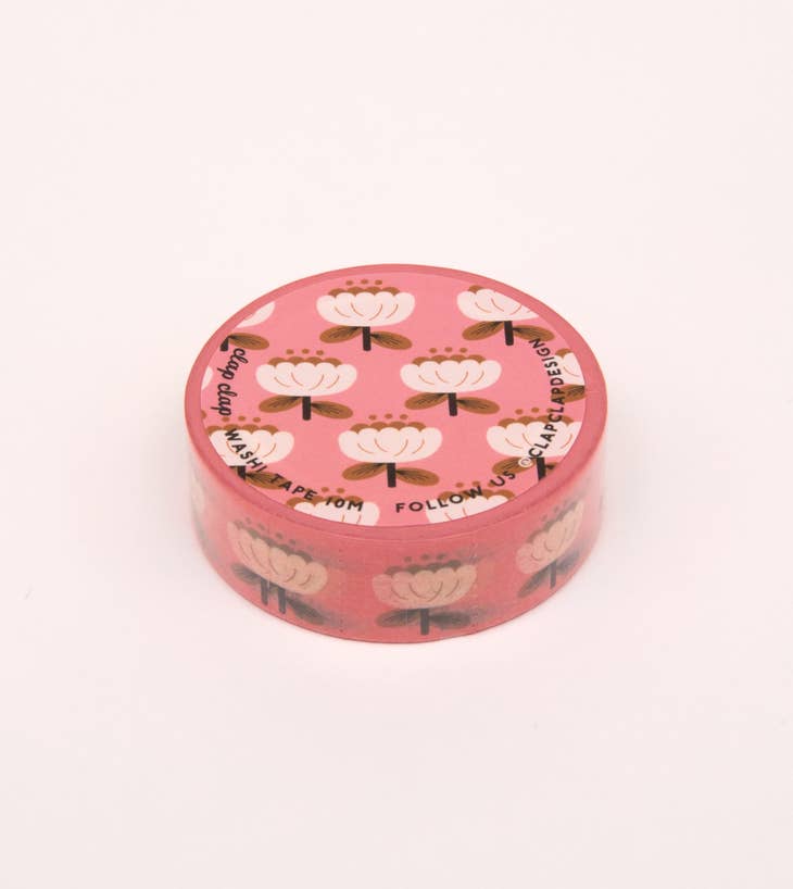 Poppy Floral Washi Tape - Pink