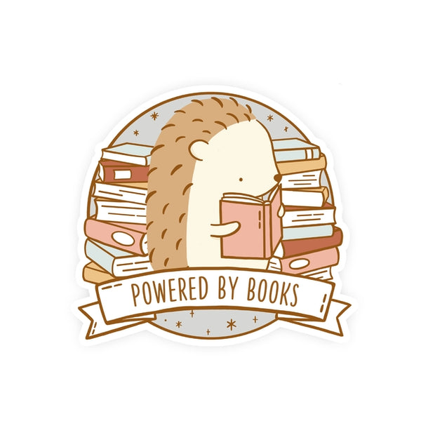 Powered By Books Vinyl Sticker