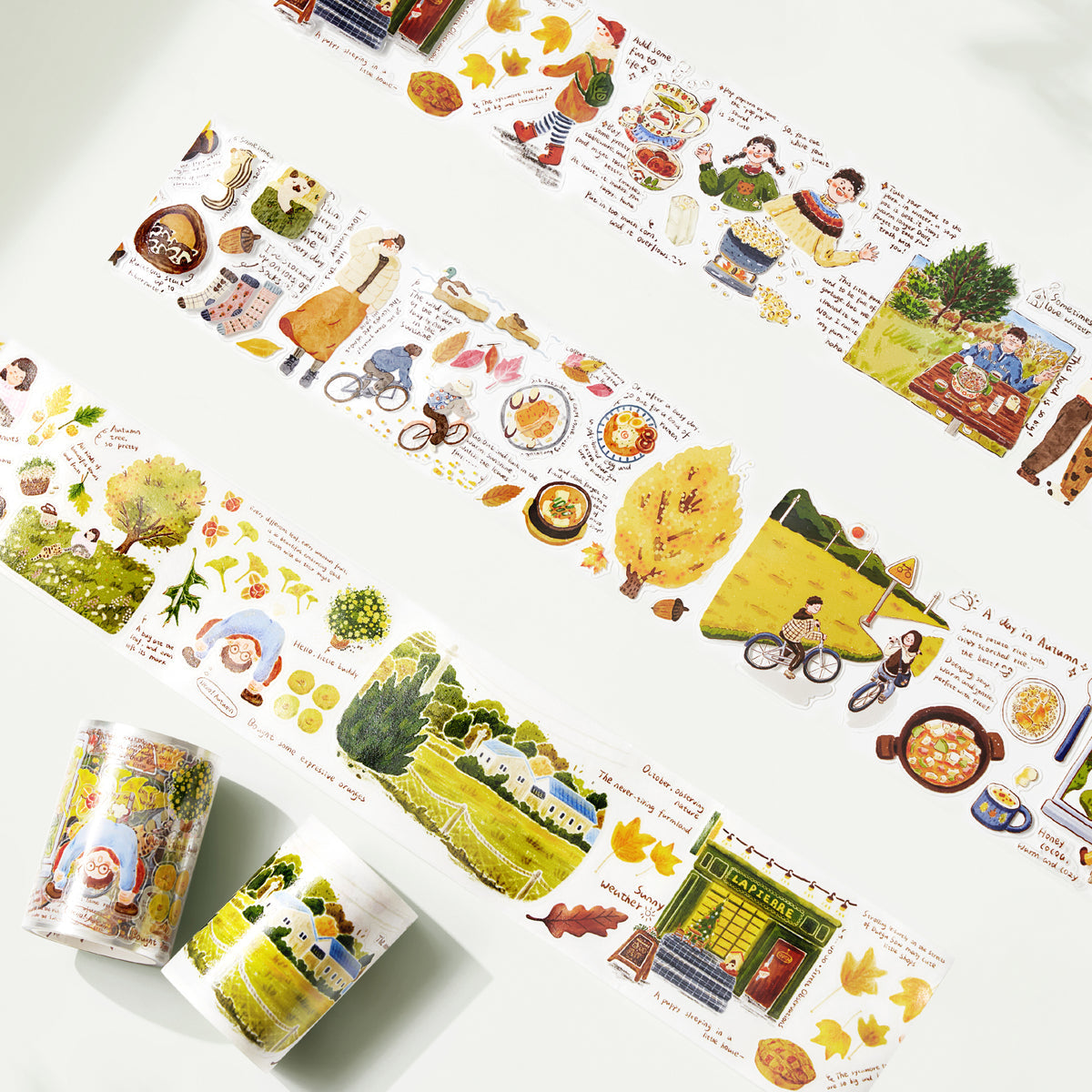 Pre-cut Autumn Friends Wide Washi / PET Tape