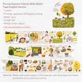 Pre-cut Autumn Friends Wide Washi / PET Tape