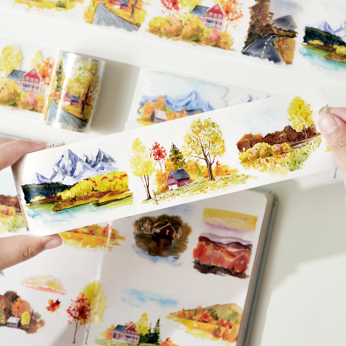 Pre-cut Autumn Symphony Wide Washi / PET Tape