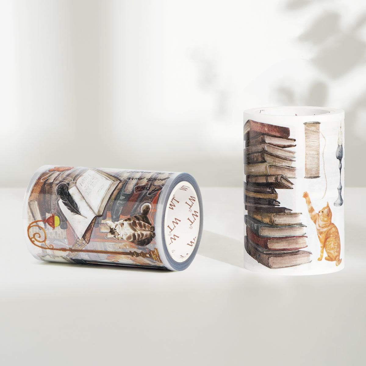 Pre-cut Cats and Books Wide Washi / PET Tape