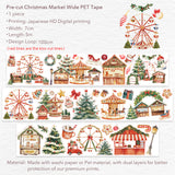 Pre-cut Christmas Market Wide Washi / PET Tape