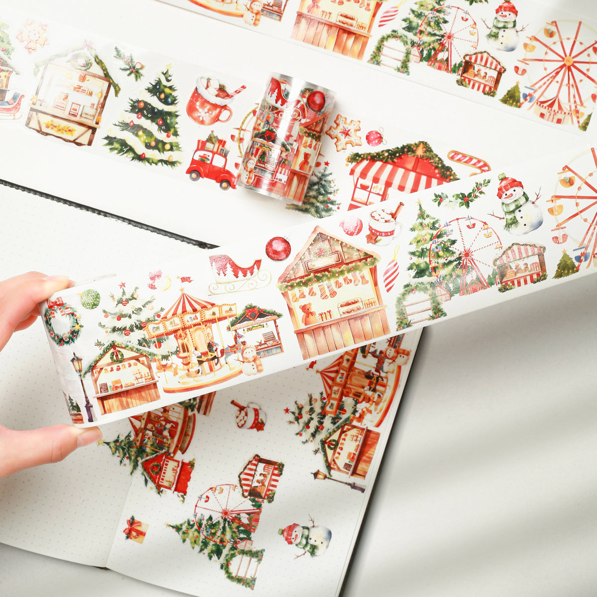 Pre-cut Christmas Market Wide Washi / PET Tape