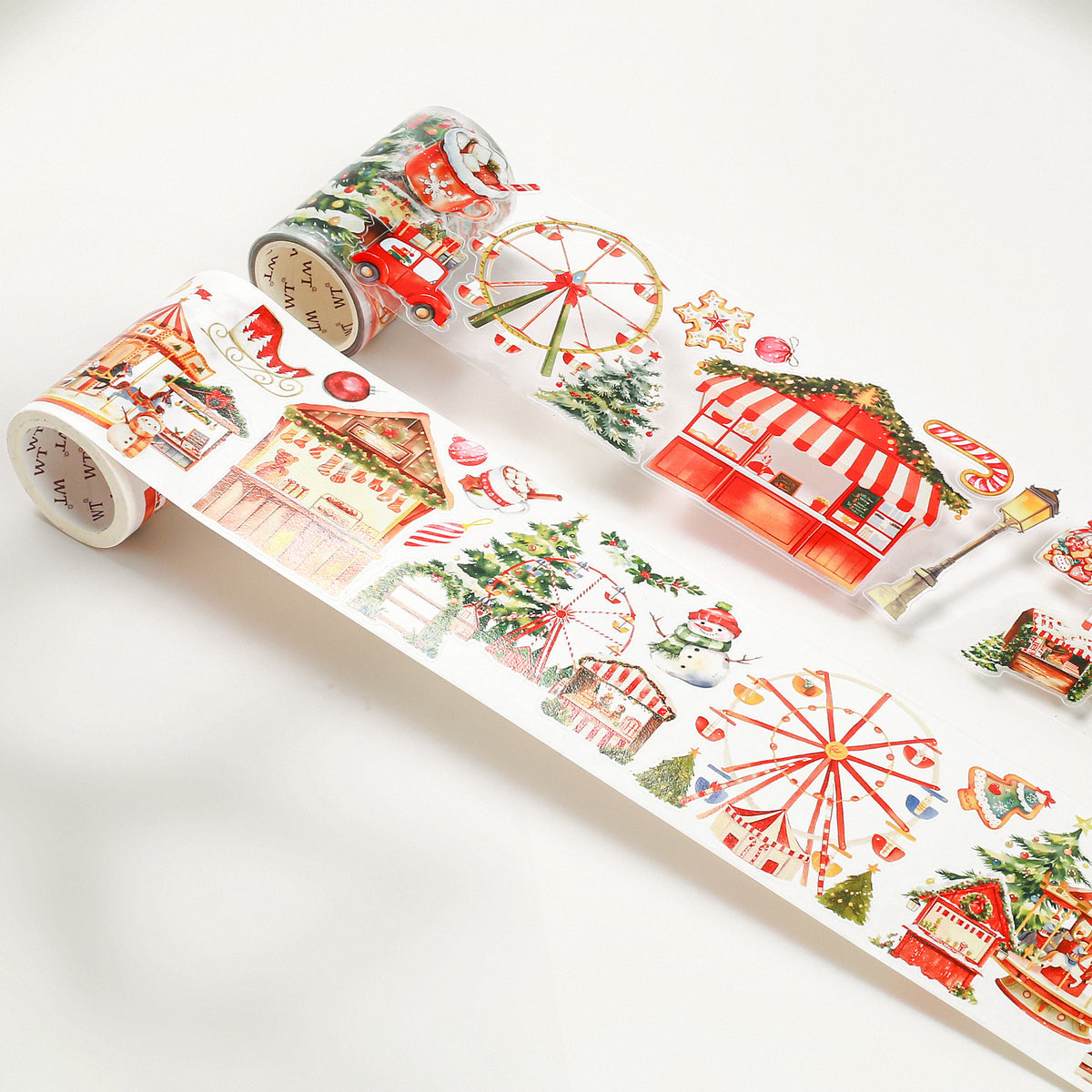 Pre-cut Christmas Market Wide Washi / PET Tape