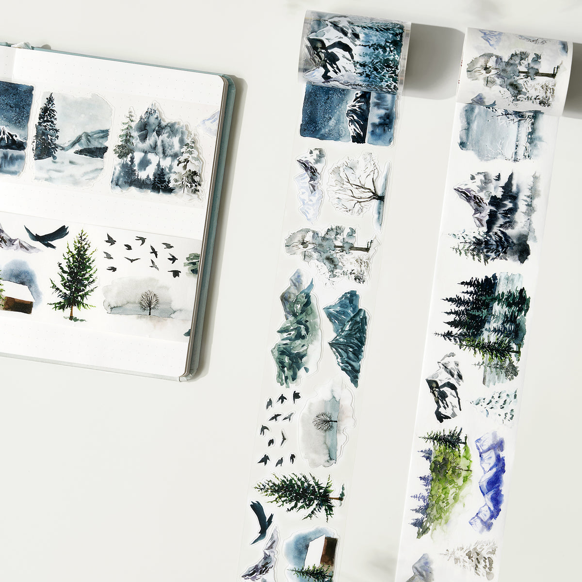 Pre-cut Winter Whispers Wide Washi / PET Tape