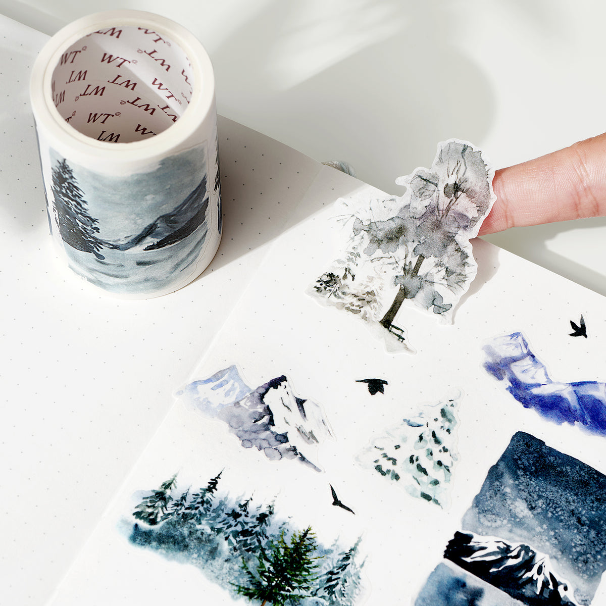 Pre-cut Winter Whispers Wide Washi / PET Tape