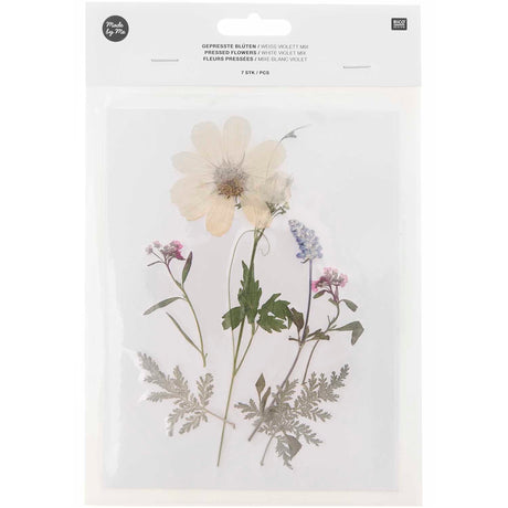 Pressed Flower & Plant Set White Violet Mix