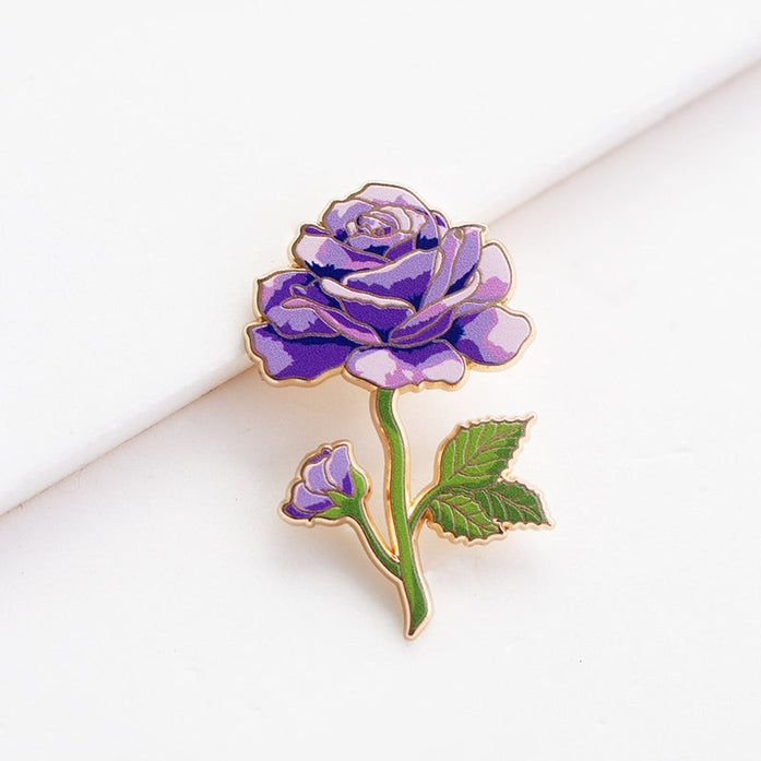 Purple Rose Enamel Pin