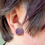 Purple Yarn Ball Enamel Earrings