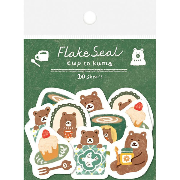 Bear Tea Time Flake Stickers