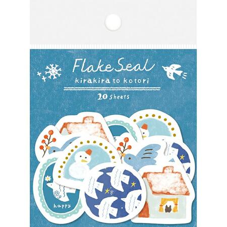 Folk Bird Kirakira to Kotori Flake Sticker