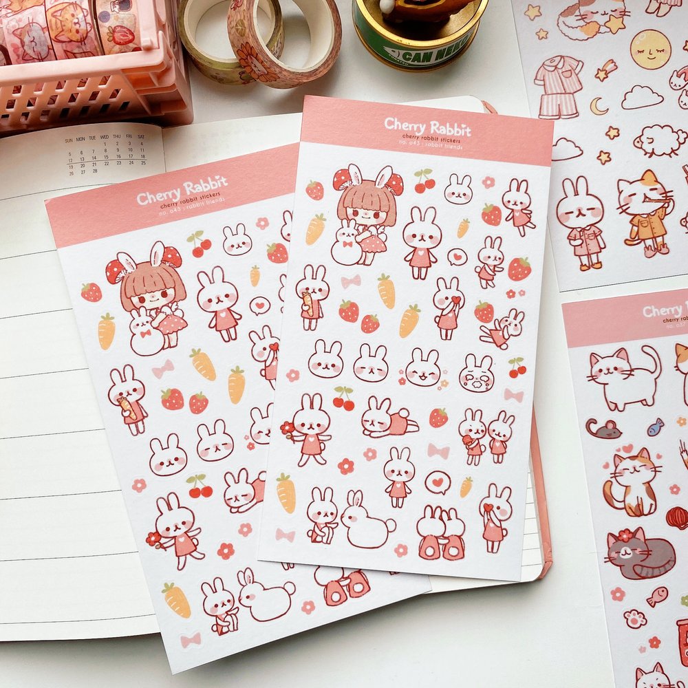 Rabbit Friends Sticker Sheet