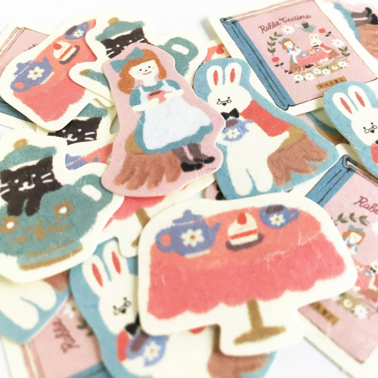 Furukawashiko Rabbit Tea Party Flake Sticker