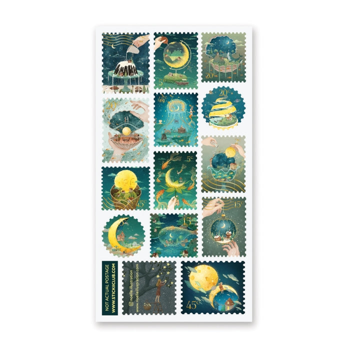 Radiant Moon Stamps Sticker Sheet