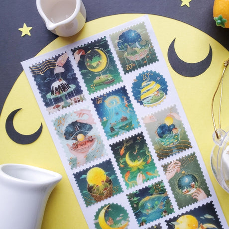 Radiant Moon Stamps Sticker Sheet