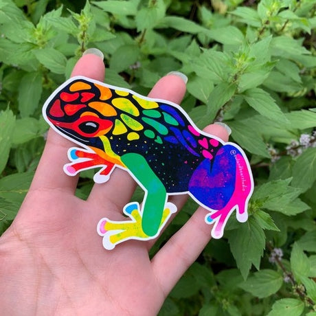 Rainbow Frog Vinyl Sticker