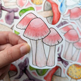 Rainbow Mushroom Sticker Pack - Set of 6