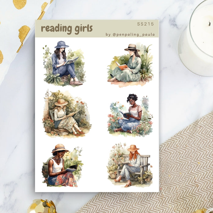 Reading Girls Sticker Sheet