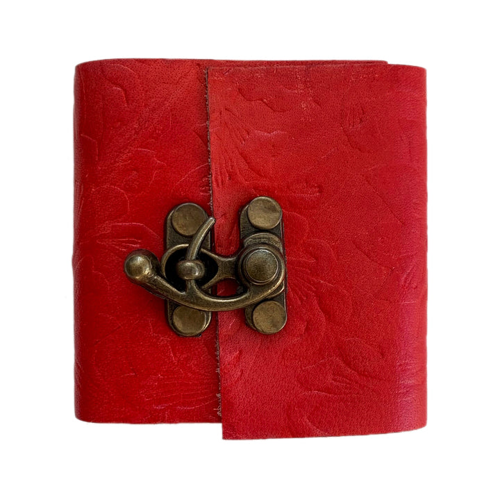 Red Embossed Mini Journal 3 X 3