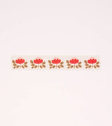 Cinta washi con estampado floral rojo - Crema